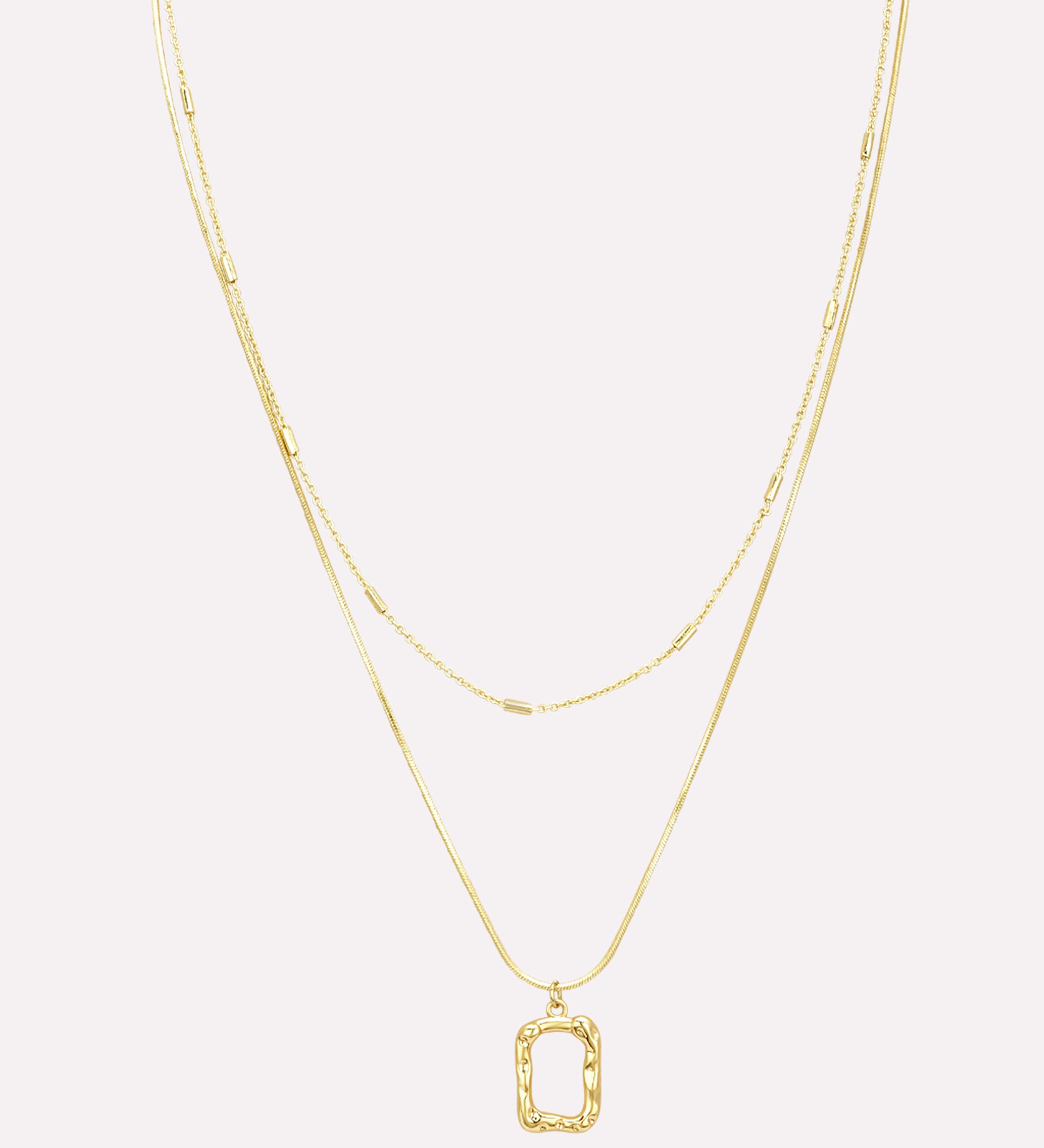 Nova Layered Square Pendant Necklace