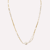 Isla Layered Chain & Pearl Necklace