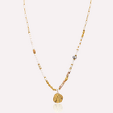 Seashore Beaded Shell Pendant Necklace