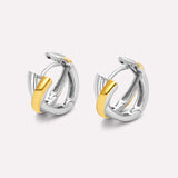 Elara Dual Plated Cross Hoop Earrings