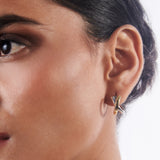 Elara Dual Plated Cross Hoop Earrings