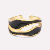 Verde Wave Enamel Ring