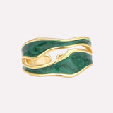 Verde Wave Enamel Ring