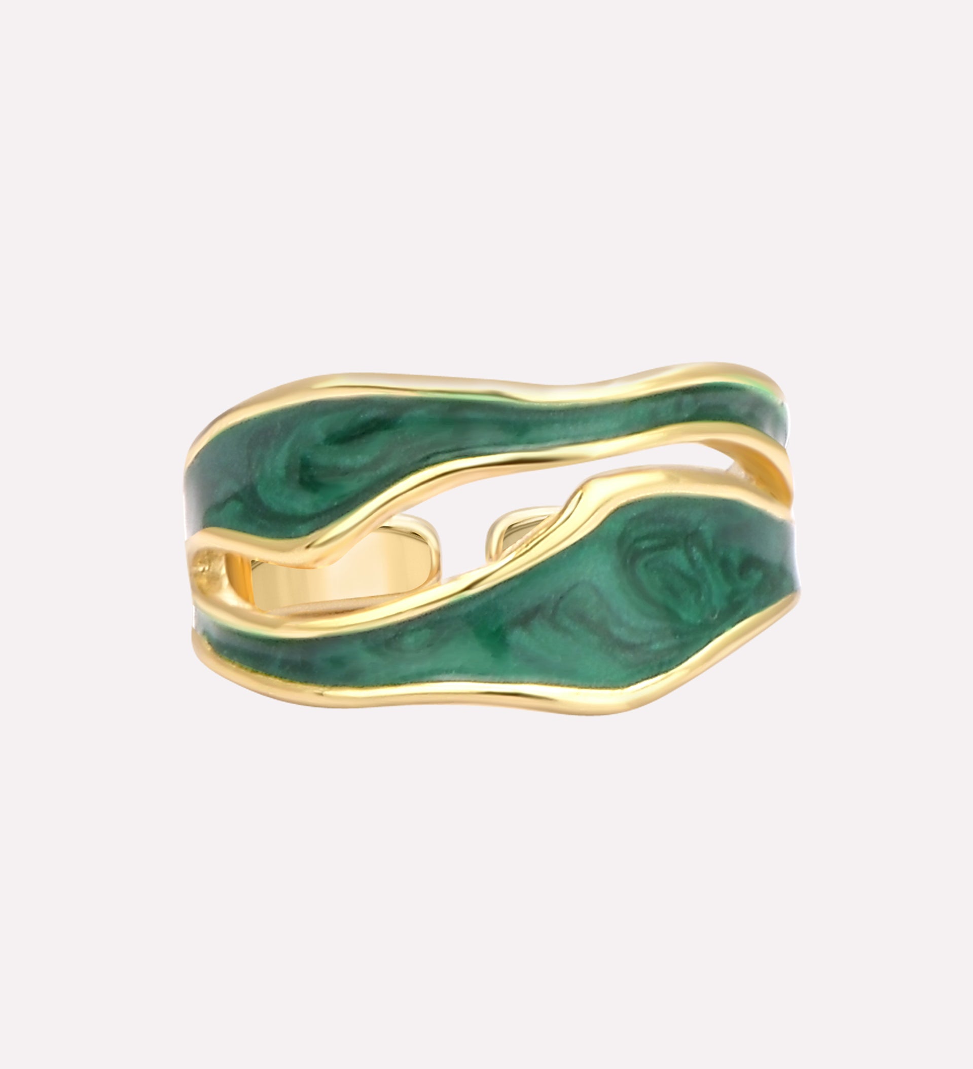 Verde Wave Enamel Ring
