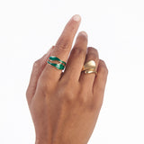 Verde Wave Enamel Ring